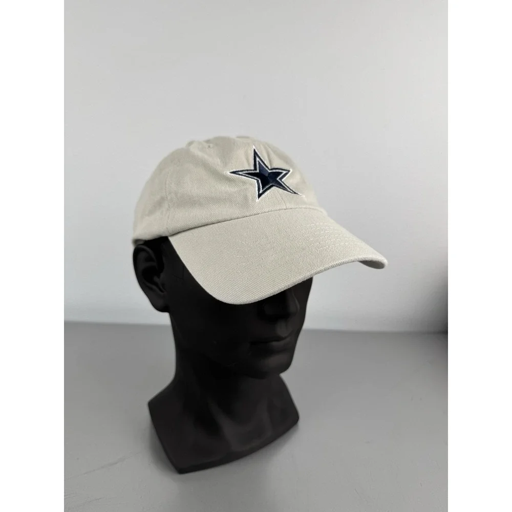 Dallas Cowboys Hat Cap Beige Embroidered Star Logo Adjustable Strap NFL Cotton
